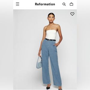 Reformation Montauk Pleated High Rise Corduroy Pants